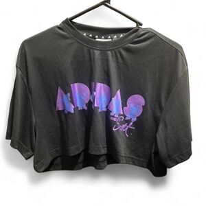 Jeremy Scott x Adidas Black Crop Top with Purple Graphic